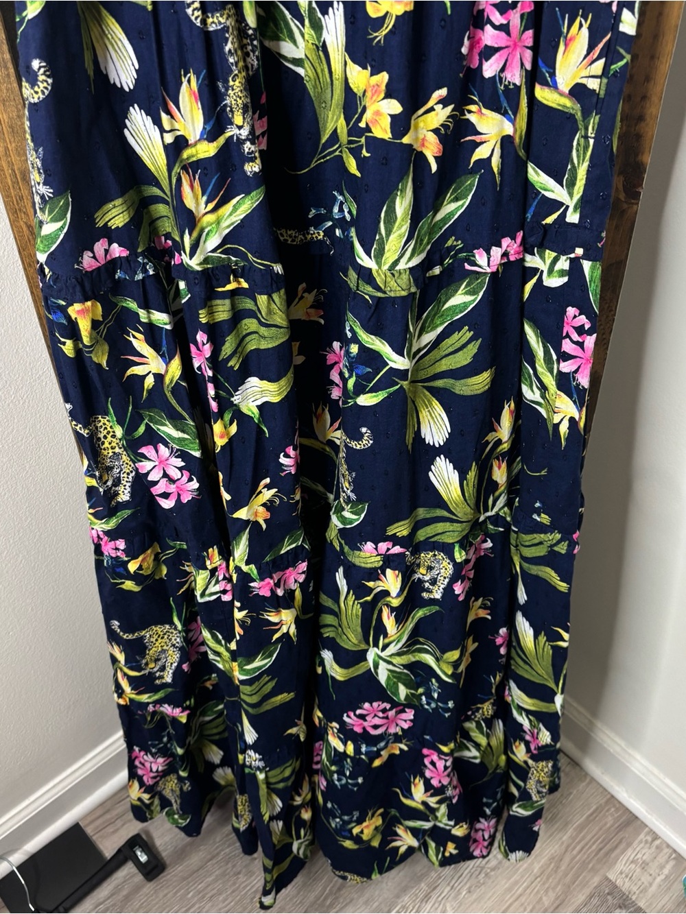 Crown and Ivy Navy Floral Maxi Dress with Tropical Print Size S - Picture 4 of 7